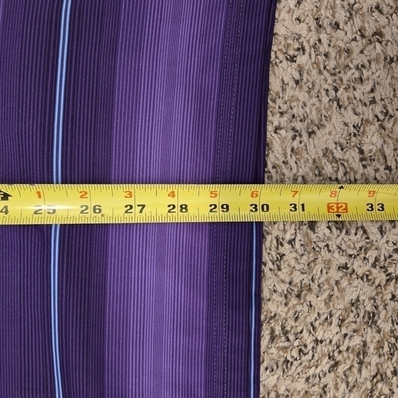 Grand Slam X Men's Purple Striped Polo Golf Shirt Short Sleeve Size Large - Picture 7 of 7